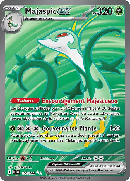 Carte Pokémon Majaspic EX 156/086 BLK Foudre Noire EV10_5 Neuf FR LorenZone