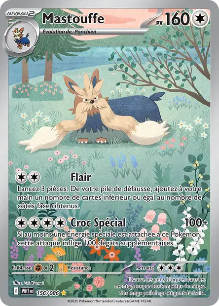Carte Pokémon Mastouffe 156/086 WHT Flamme Blanche EV10_5 Neuf FR LorenZone