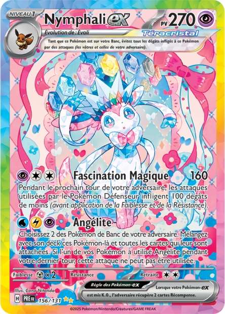 Carte Pokémon Nymphali EX 156/131 Evolutions Prismatiques PRE EV8_5 Neuf FR LorenZone