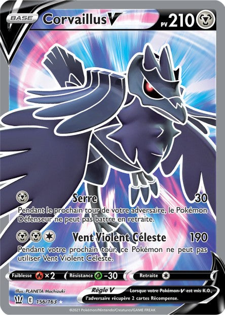 Carte Pokémon Corvaillus V 156/163 SWSH5 EB05 LorenZone