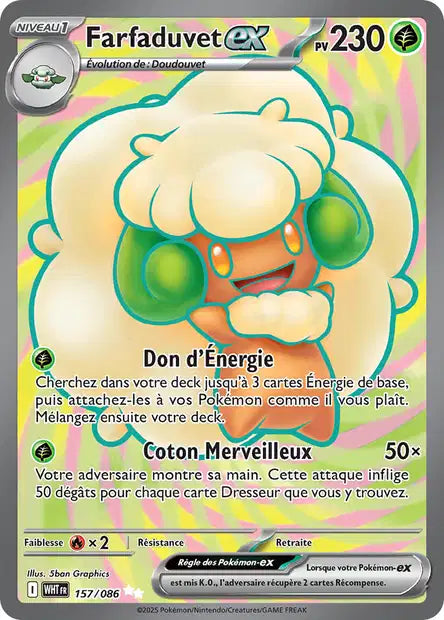 Carte Pokémon Farfaduvet EX 157/086 WHT Flamme Blanche EV10_5 Neuf FR LorenZone
