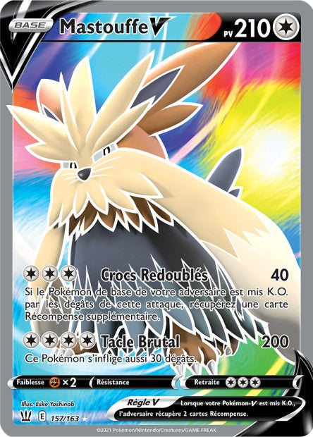 Carte Pokémon Mastouffe V 157/163 SWSH5 EB05 LorenZone