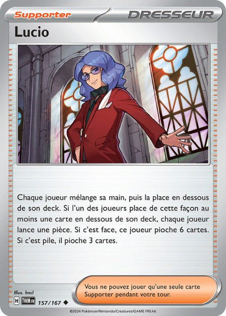 Carte Pokémon Lucio 157/167 TWM Mascarade Crépusculaire EV06 Neuf FR LorenZone