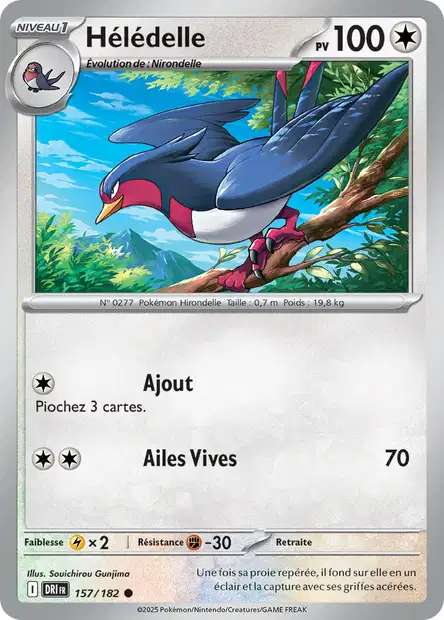 Carte Pokémon Hélédelle 157/182 DRI Rivalités Destinées EV10 Neuf FR LorenZone