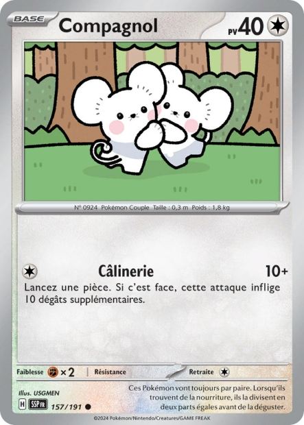 Carte Pokémon Compagnol 157/191 SSP Étincelles Déferlantes EV08 Neuf FR LorenZone