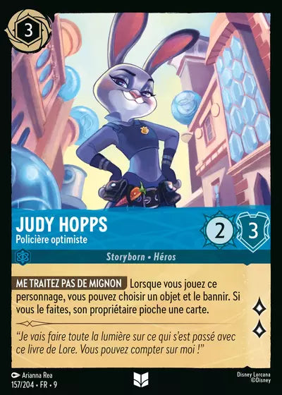 Carte Lorcana - Disney Judy Hopps, Policière optimiste 157/204 Chapitre 09 Fabuleux FAB Neuf FR LorenZone