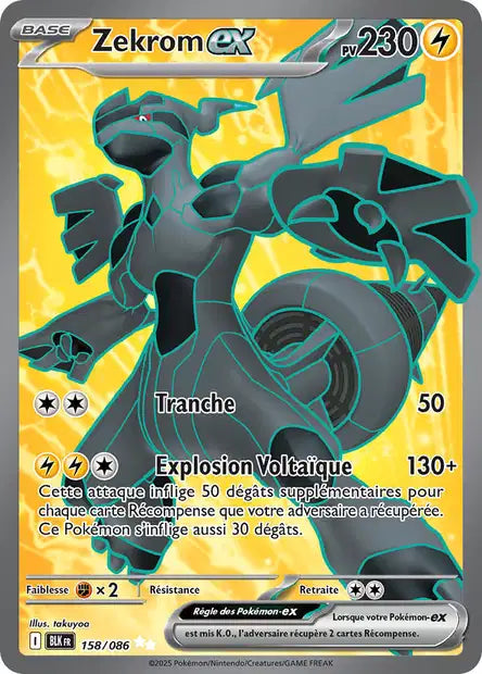 Carte Pokémon Zekrom EX 158/086 BLK Foudre Noire EV10_5 Neuf FR LorenZone