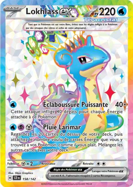 Carte Pokémon Lokhlass EX 158/142 SCR Couronne Stellaire EV07 Neuf FR LorenZone