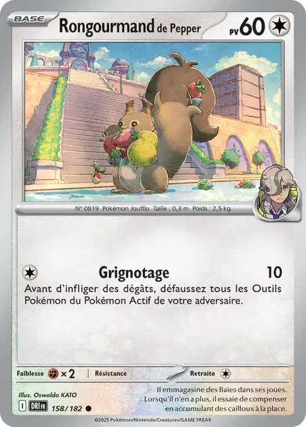 Carte Pokémon Rongourmand de Pepper 158/182 DRI Rivalités Destinées EV10 Neuf FR LorenZone