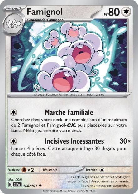Carte Pokémon Famignol 158/191 SSP Étincelles Déferlantes EV08 Neuf FR LorenZone