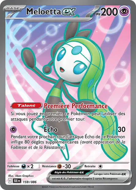 Carte Pokémon Meloetta EX 159/086 BLK Foudre Noire EV10_5 Neuf FR LorenZone