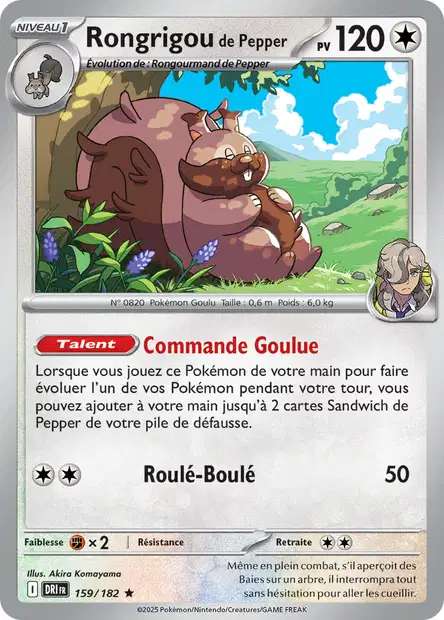 Carte Pokémon Rongrigou de Pepper 159/182 DRI Rivalités Destinées EV10 Neuf FR LorenZone