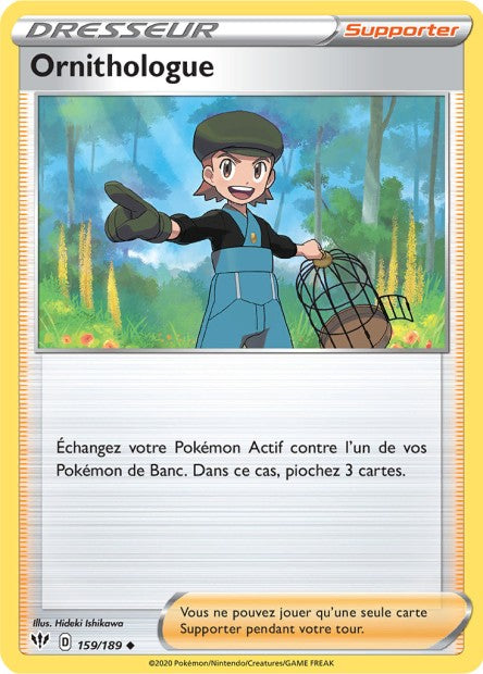 Carte Pokémon Ornithologue 159/189 SWSH3 Ténèbres Embrasées EB03 Neuf FR LorenZone