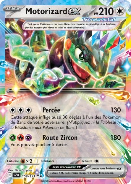 Carte Pokémon Motorizard EX 159/191 SSP Étincelles Déferlantes EV08 Neuf FR LorenZone