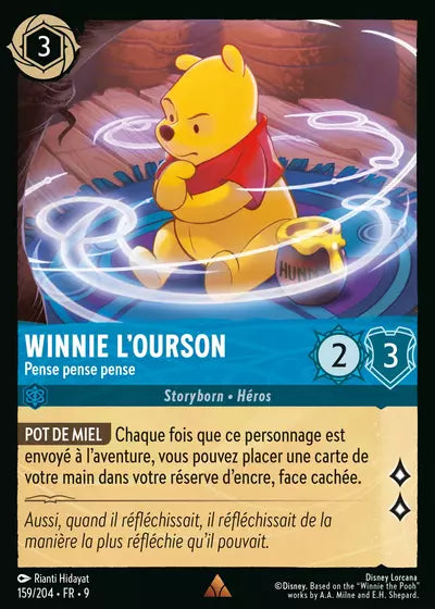 Carte Lorcana - Disney Winnie l'ourson, Pense pense pense 159/204 Chapitre 09 Fabuleux FAB Neuf FR LorenZone