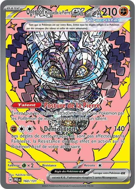 Carte Pokémon Ogerpon Masque de la Pierre EX 160/131 Evolutions Prismatiques PRE EV8_5 Neuf FR LorenZone
