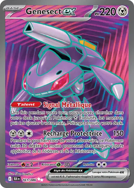 Carte Pokémon Genesect EX 161/086 BLK Foudre Noire EV10_5 Neuf FR LorenZone