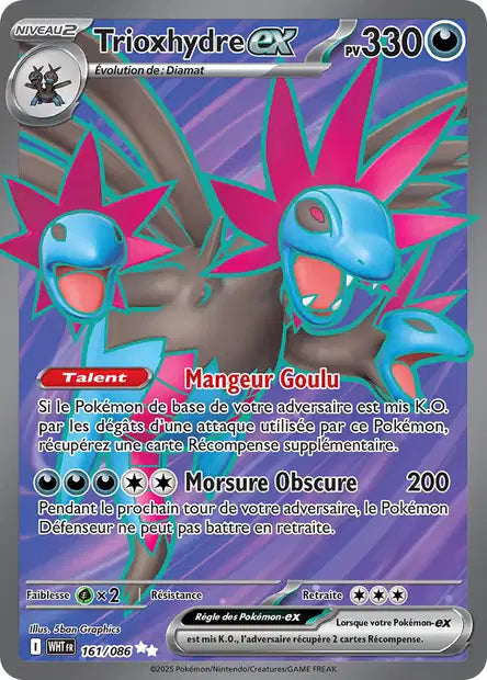 Carte Pokémon Trioxhydre EX 161/086 WHT Flamme Blanche EV10_5 Neuf FR LorenZone