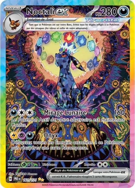 Carte Pokémon Noctali EX 161/131 Evolutions Prismatiques PRE EV8_5 Neuf FR LorenZone