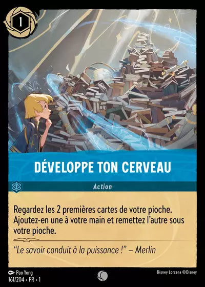 Carte Lorcana - Disney Développe ton cerveau 161/204 Chapitre 01 Premier Chapitre FC Neuf FR LorenZone