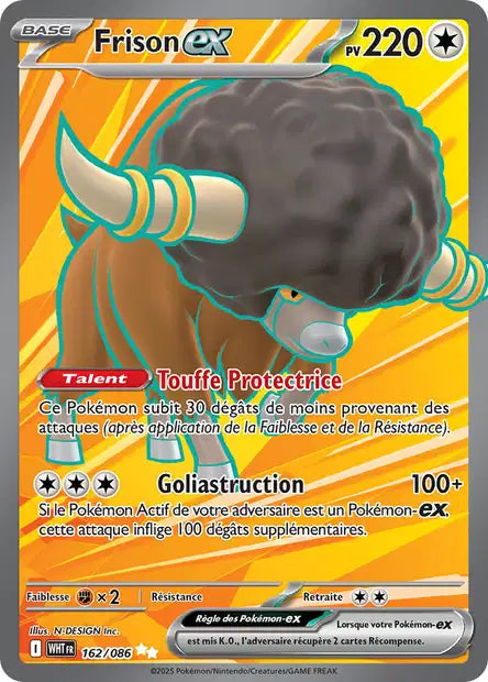 Carte Pokémon Frison EX 162/086 WHT Flamme Blanche EV10_5 Neuf FR LorenZone