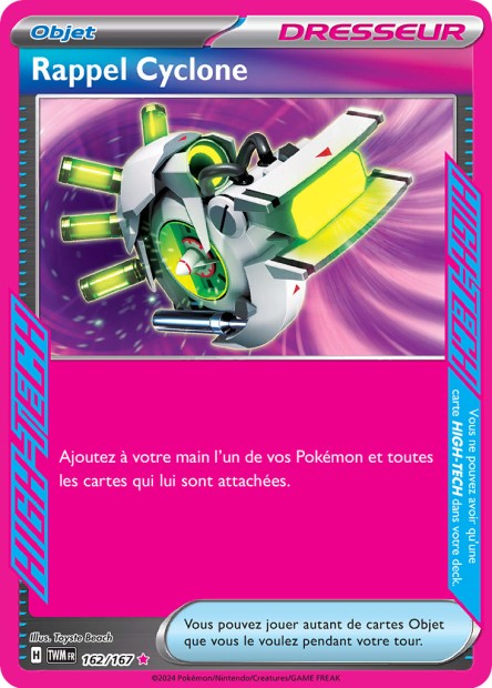 Carte Pokémon Rappel Cyclone 162/167 TWM Mascarade Crépusculaire EV06 Neuf FR LorenZone