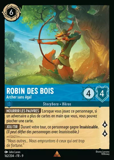 Carte Lorcana - Disney Robin des Bois, Archer sans égal 162/204 Chapitre 09 Fabuleux FAB Neuf FR LorenZone