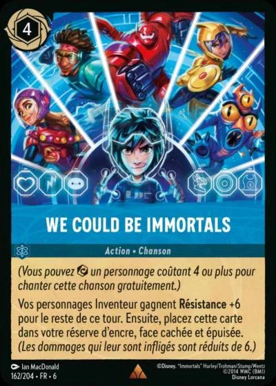 Carte Lorcana - Disney We could be immortals 162/204 Rare  Chapitre 06 La Mer Azurite AZS Neuf FR LorenZone