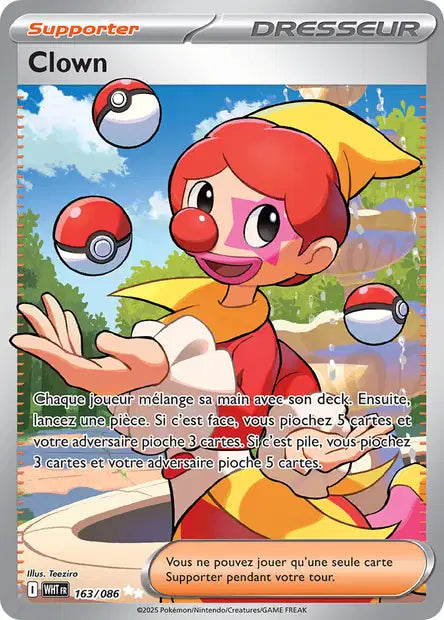 Carte Pokémon Clown 163/086 WHT Flamme Blanche EV10_5 Neuf FR LorenZone