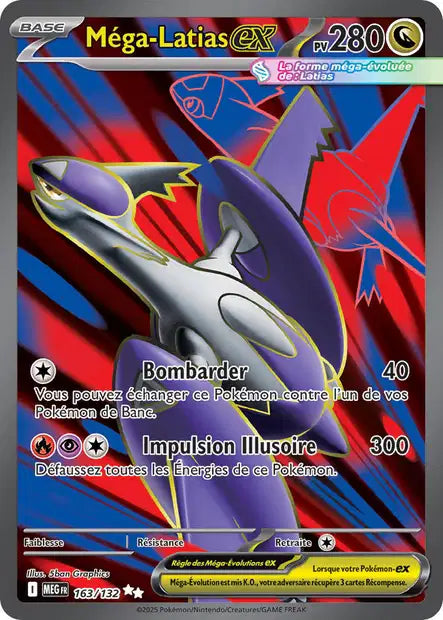 Carte Pokémon Méga-Latias EX 163/132 MEG Méga-Évolution ME01 Neuf FR LorenZone