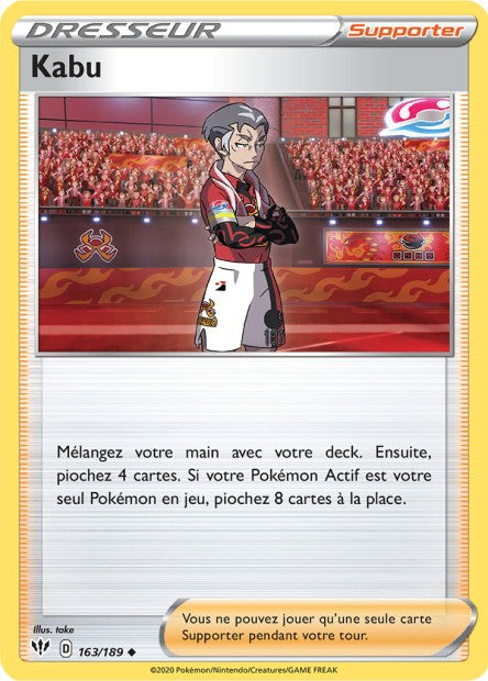 Carte Pokémon Kabu 163/189 SWSH3 Ténèbres Embrasées EB03 Neuf FR LorenZone