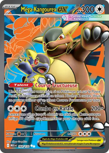 Carte Pokémon Méga-Kangourex EX 164/132 MEG Méga-Évolution ME01 Neuf FR LorenZone