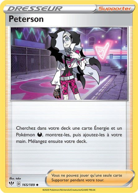 Carte Pokémon Peterson 165/189 SWSH3 Ténèbres Embrasées EB03 Neuf FR LorenZone