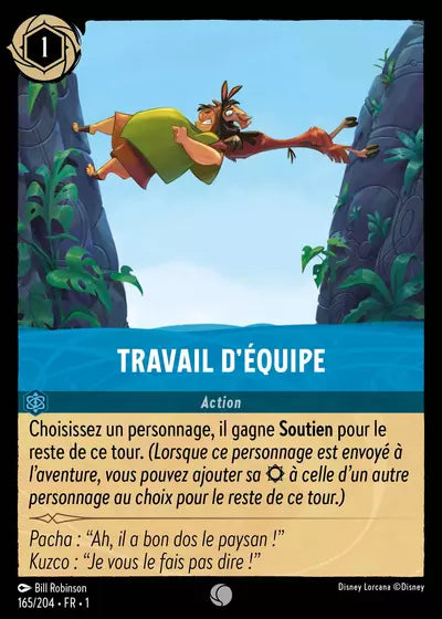 Carte Lorcana - Disney Travail d'équipe 165/204 Chapitre 01 Premier Chapitre FC Neuf FR LorenZone
