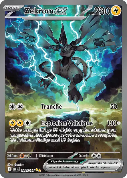 Carte Pokémon Zekrom EX 166/086 BLK Foudre Noire EV10_5 Neuf FR LorenZone