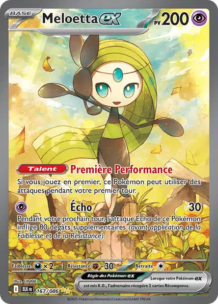Carte Pokémon Meloetta EX 167/086 BLK Foudre Noire EV10_5 Neuf FR LorenZone