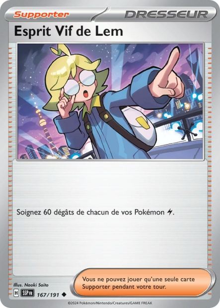 Carte Pokémon Esprit Vif de Lem 167/191 SSP Étincelles Déferlantes EV08 Neuf FR LorenZone