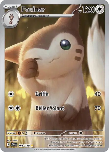 Carte Pokémon Fouinar 168/159 JTG Aventures Ensemble EV09 Neuf FR LorenZone
