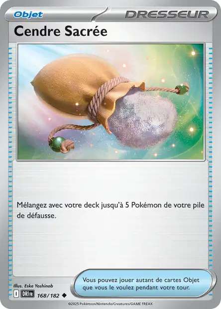 Carte Pokémon Cendre Sacrée 168/182 DRI Rivalités Destinées EV10 Neuf FR LorenZone