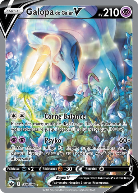 Carte Pokémon Galopa de Galar V 168/198 CRE EB06 LorenZone