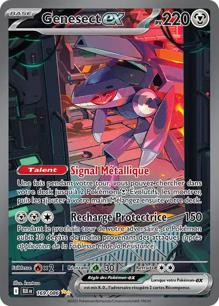 Carte Pokémon Genesect EX 169/086 BLK Foudre Noire EV10_5 Neuf FR LorenZone
