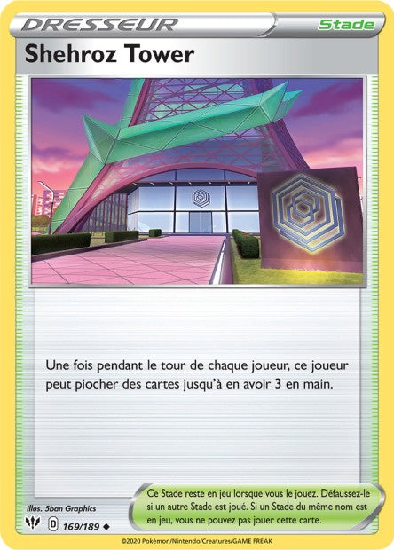 Carte Pokémon Shehroz Tower 169/189 SWSH3 Ténèbres Embrasées EB03 Neuf FR LorenZone