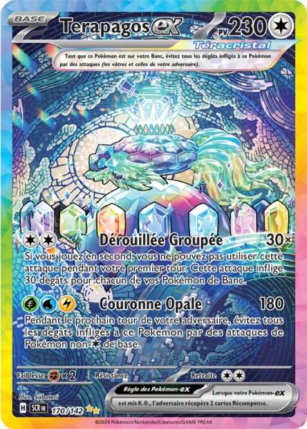 Carte Pokémon Terapagos EX 170/142 SCR Couronne Stellaire EV07 Neuf FR LorenZone
