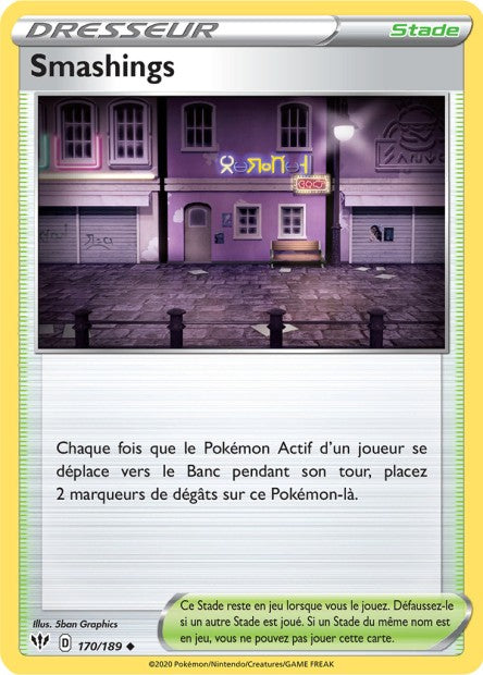 Carte Pokémon Smashings 170/189 SWSH3 Ténèbres Embrasées EB03 Neuf FR LorenZone