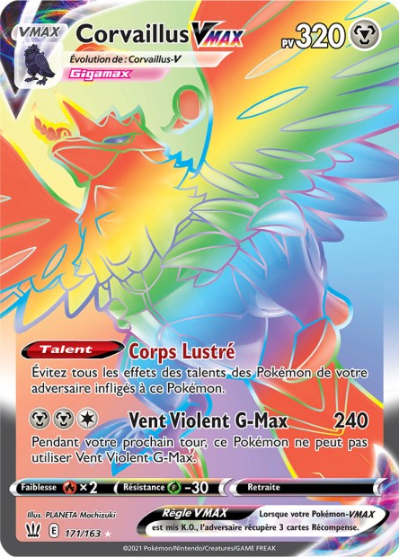 Carte Pokémon Corvaillus VMAX 171/163 SWSH5 EB05 LorenZone