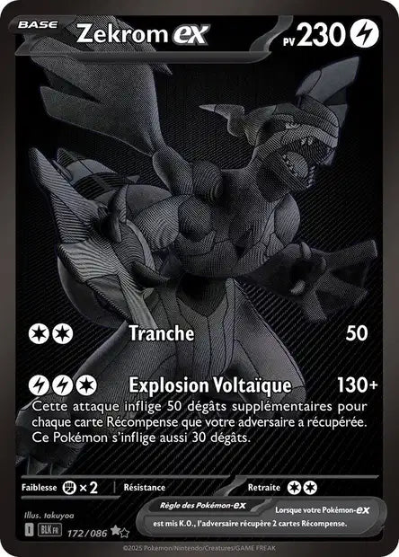 Carte Pokémon Zekrom EX 172/086 BLK Foudre Noire EV10_5 Neuf FR LorenZone