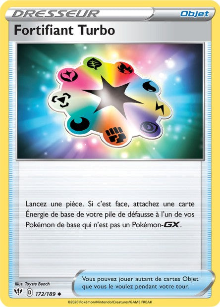 Carte Pokémon Fortifiant Turbo 172/189 SWSH3 Ténèbres Embrasées EB03 Neuf FR LorenZone