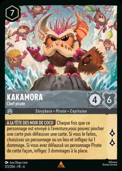 Carte Lorcana - Disney Kakamora, Chef pirate 172/204 Rare  Chapitre 06 La Mer Azurite AZS Neuf FR LorenZone