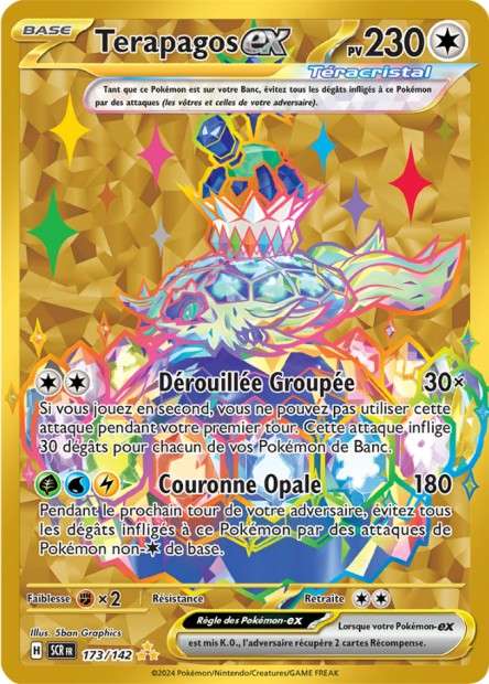 Carte Pokémon Terapagos EX 173/142 SCR Couronne Stellaire EV07 Neuf FR LorenZone