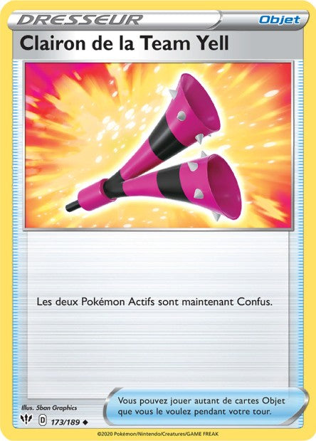 Carte Pokémon Clairon de la Team Yel 173/189 SWSH3 Ténèbres Embrasées EB03 Neuf FR LorenZone
